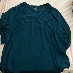 Torrid Teal Georgette Pullover Blouse